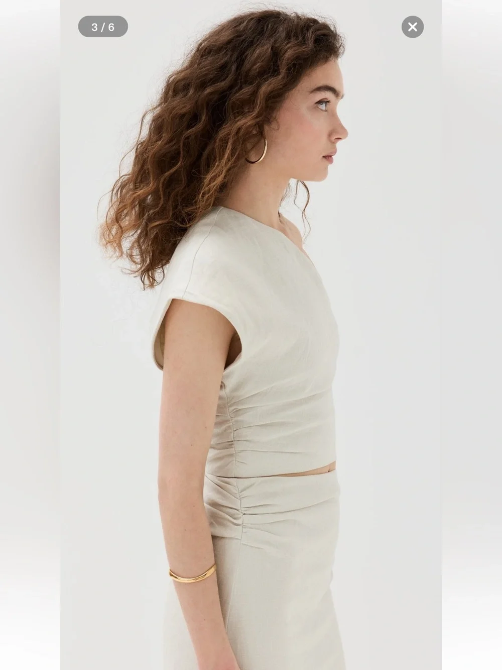 SIR. Affogato Asymmetric Top in Ecru - Picture 5 of 15